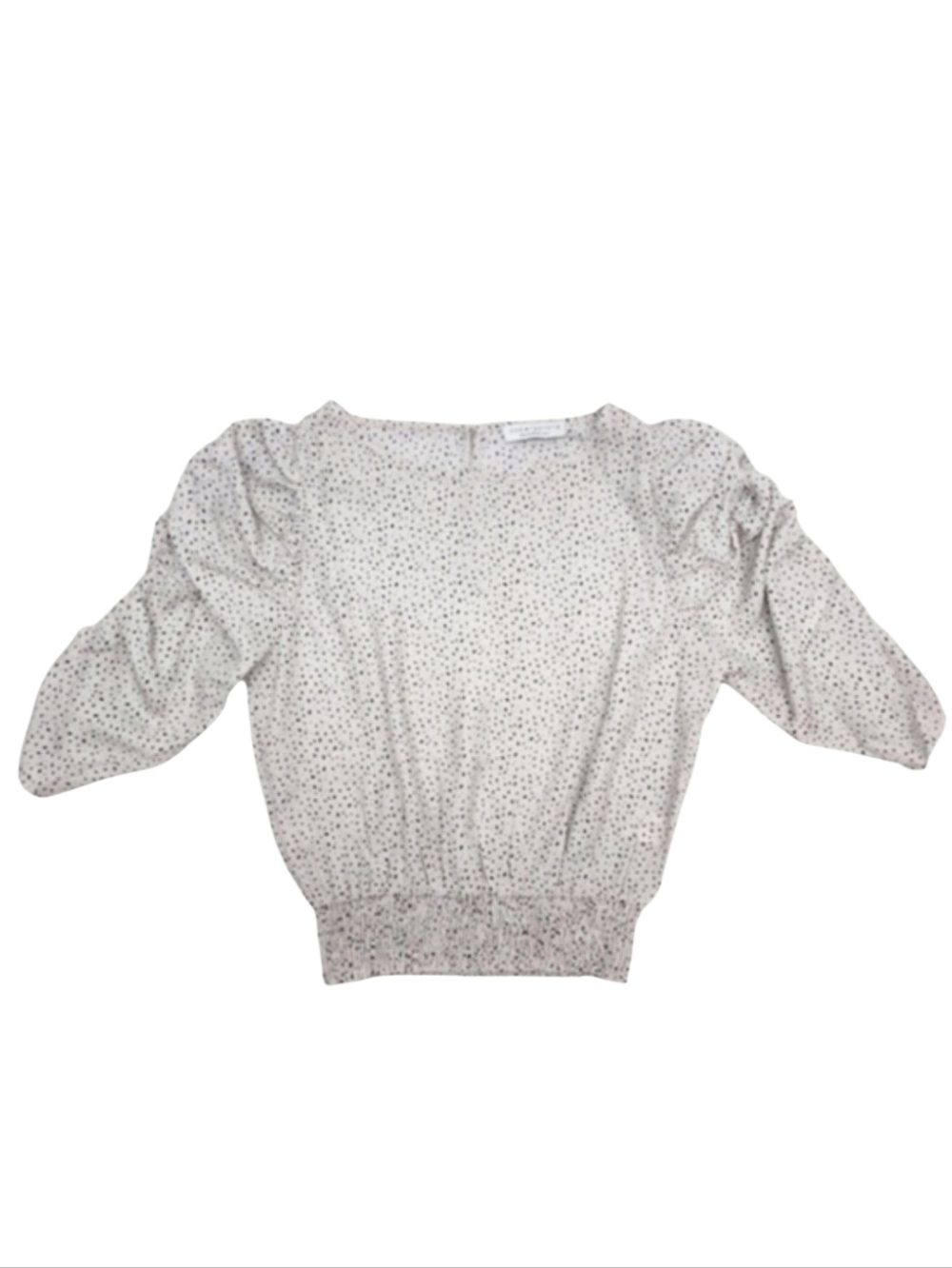 Anthropologie Paper Crane Ruched Sleeved Blouse Women's Size Small Wild Dashes